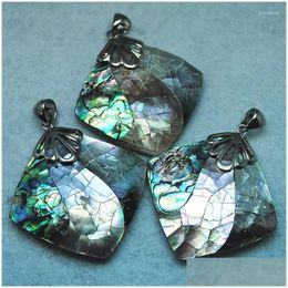 Pendentif Colliers 2Pc Nature Pteria Pingouin Coquille Abalone Pendentifs Nacre Taille 45X45Mm Bonne Vente Pour Bijoux De Luxe Desgi DH56H