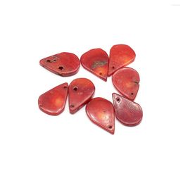 Pendentif Colliers 2PC Red Coral Water Drop Sea Bamboo Charms pour la fabrication de bijoux de mode DIY Femmes Collier Boucle d'oreille Artisanat