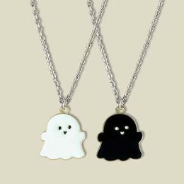 Pendentif Colliers 2pcs fantôme noir et blanc pour femmes hommes ami couple mignon bijoux de mode cadeau