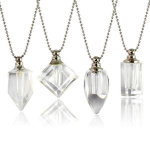 Colliers pendants 2pcs flacons de cristal clair