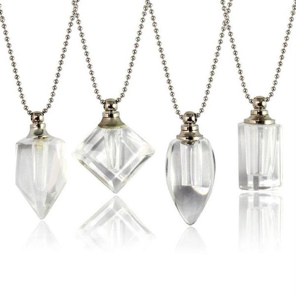 Pendentif Colliers 2pcs Clear Crystal Flacons Urne Bijoux Collier de crémation pour Ashes299V