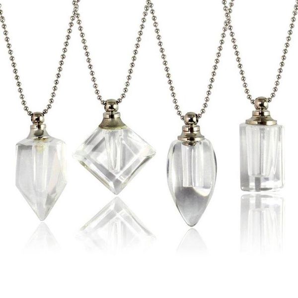 Pendentif Colliers 2pcs Clear Crystal Flacons Urne Bijoux Collier de crémation pour Ashes281r