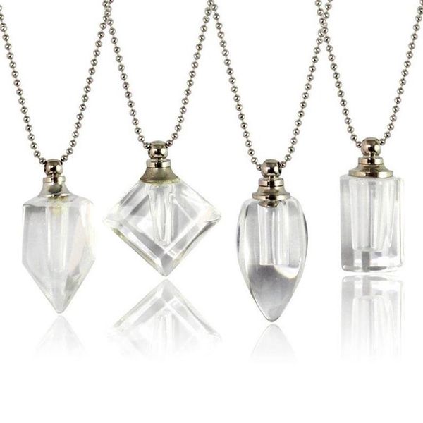 Pendentif Colliers 2pcs Clear Crystal Flacons Urne Bijoux Collier de crémation pour Ashes2747