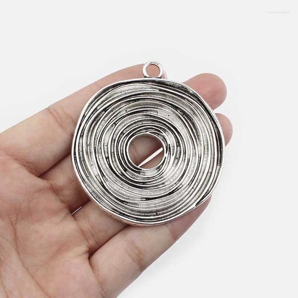 Colliers de pendentif 2pcs grandes découvertes de charme en spirale tourbillonnant pour le collier de bricolage fabriquant 58x53 mm