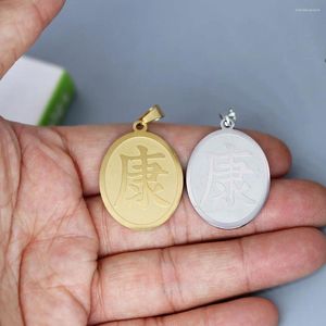 Colliers pendants 2pcs / lot Symbole de santé chinois géométrique pour les bracelets de collier Bijoux Craft Faire des résultats en acier inoxydable Charme