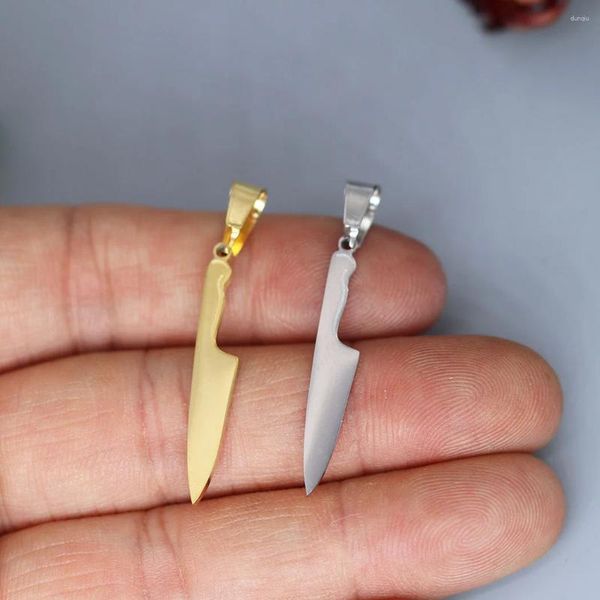 Colliers pendants 2pcs / lot Couteau de chef simple pour collier bracelets bijoux artisanat fabriquant des découvertes à la main