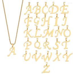 Hanger Kettingen 2 stks/partij Rvs A-Z 30mm Grote Letter Twist Ketting Sieraden Voor Verjaardagscadeau Vrouw meisje