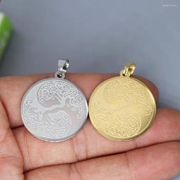 Colliers pendants 2pcs / lot Viking Peace Tree of Life for Collier Bracelets Bijoux Artisanat Faire des résultats Handledless en acier inoxydable Charme