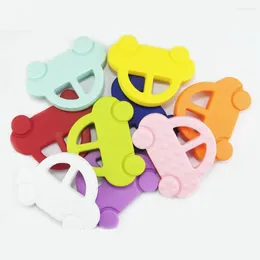 Hanger Kettingen 2 stks Mix Kleuren Siliconen Mini Auto DIY Bijtring Speelgoed Tandjes Ketting Baby Chew BPA Gratis Food Grade