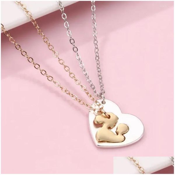 Colliers de pendentif 2pcs cadeaux de la Saint-Valentin pour les mères pour la fête de vacances d'anniversaire