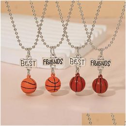 Hangende kettingen 2 stks/set mode vriend letters basketbal heren kettingontwerper Zuid -Amerikaanse legering chokers sier vergulde man ing dhuzp