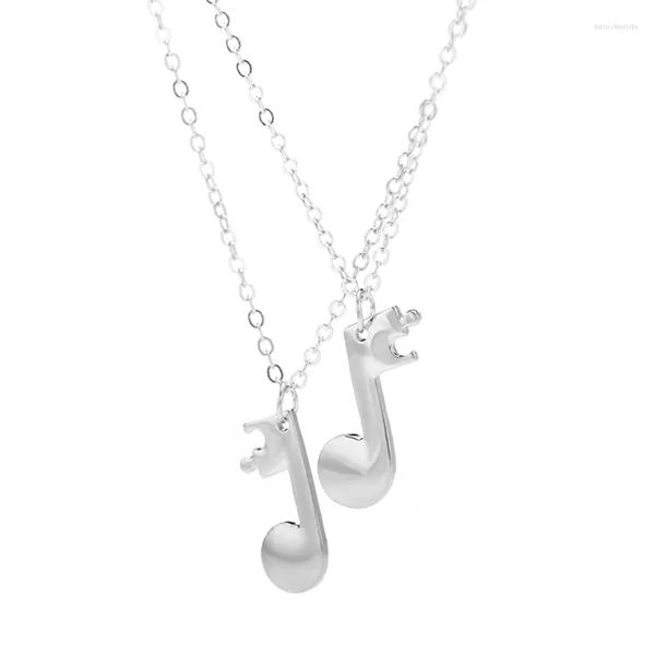 Collares colgantes 2 unids / set Collar de amigos para mujeres Niñas Nota musical Amistad para siempre BFF Charm Amante de la música Regalo de joyería 2024