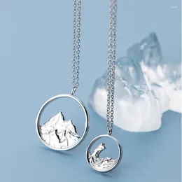 Collares colgantes 2 unids / set Montaña Mar Pareja Collar Distancia Amor Hombres y Mujeres Significado Para Siempre Joyería Regalo del Día de San Valentín