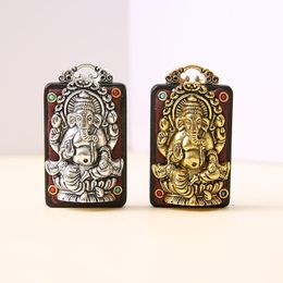 Hangende kettingen 2 stks vintage religie thailand ganesha charmes antieke metaal koperen boeddha hangers voor unisex nepal sieraden maken