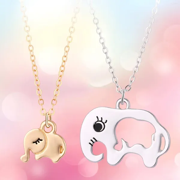 Collares colgantes 2x elefante madre y niño collar romántico día de la madre regalos para mamá celebración de vacaciones de las mujeres de moda