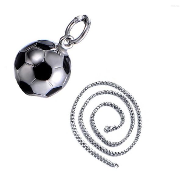 Pendentif Colliers 2X Football Collier Cou Pendentif Mode Bijoux En Acier Inoxydable Doux Présent DIY Prop Attrayant Petit Ami Exquis