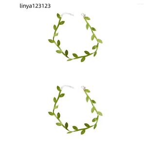 Colliers pendentif 2x collier de feuilles feuilles vertes collier de dentelle collier hawaïen
