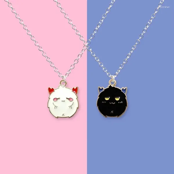 Pendentif Colliers 2xCartoon Little Devil Collier Punk Halloween Ami Clavicule Chaîne Gothique Cadeau Chaînes De Cou Bijoux