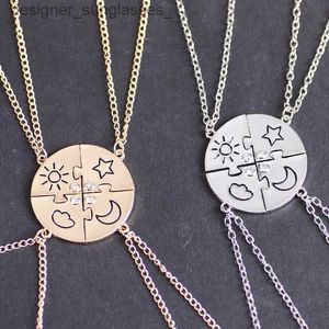 Hanger Kettingen 3/4 Stuks Ster Maan Ketting Beste Vriend Hanger Ketting Bff Zus Vriendschap Choker Mannen En Vrouwen Partij Sieraden accessoires GiftL231218