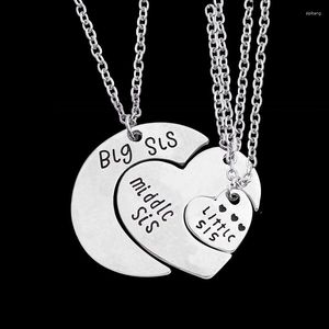 Hanger Kettingen 3 Delige Set Mode Dames Ketting Grote Zus Hartvormige Legering Creatieve BFF Vriend Vriendschap Sieraden Kraag