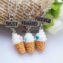 Hanger Kettingen 3 Stuks / Set Beste Vriend BFF Ketting voor Vrouwen IJs Hanger Ketting Vrouwen Vriendschap BFF Sieraden Kinderen Gift J230601