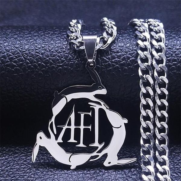 Pendentif Colliers 3 Lapins AFI Chaîne En Acier Inoxydable Pour Femmes Hommes Argent Couleur Collier Bijoux Chaine Collier N4324S06238H