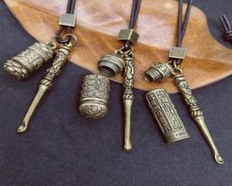 Colliers pendants 3 styles Mini en laiton Jar Spoon Accessoires Pendants Collier de médaillon Urn Save Love Jewlery Bottle6499437