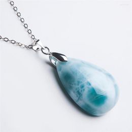 Colliers de pendentif 30 22 10 mm Fashion Stone naturelle pour les bijoux Collier Waterdrop White Blue Larimar Perle