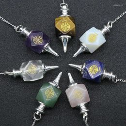 Pendentif Colliers 30 50mm Spirit Collier Pendentifs pour la fabrication de bijoux Cristal naturel Quartz Reiki Guérison Pendule Amulette