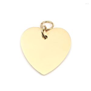 Collares colgantes Colgantes de corazón de acero inoxidable 304 para mujer Color dorado Etiquetas de estampado de metal en blanco DIY Fabricación de joyas Hallazgos 1 pieza