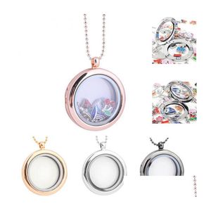 Pendentif Colliers 30Mm Flottant Médaillon Femmes Mettre Po Charme Collier Bijoux Ouvert Rond Cadre En Verre Goutte Livraison Pendentifs Dhgarden Dheyt