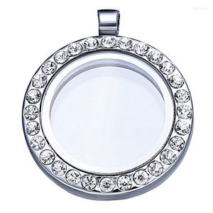 Hanger kettingen 30 mm zilveren kleur zwevende ronde medaillek ketting voor vrouwen charmes geheugen po frame transparant glasfamilie cadeau