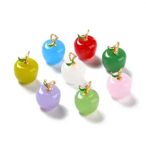 Hangertjeskettingen 30st Handgemaakte Lampwork Hangers Schattige Appel Dangle Charms Met Messing Bevindingen Voor Sieraden Maken DIY Armband Ketting