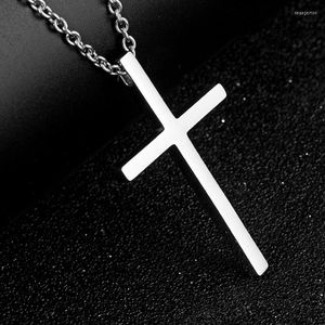 Pendentif Colliers 316L Ne Se Fanent Jamais En Acier Au Titane Croix Collier Pour Hommes Femmes Minimaliste Bijoux Mâle Femelle Prière Sautoirs Cadeau