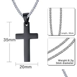 Hanger Kettingen 316L Rvs Cross Mannen S Religie Geloof Titanium Crucifix Charm Link Chain Voor Vrouwen Mode-sieraden Drop Dhmwk