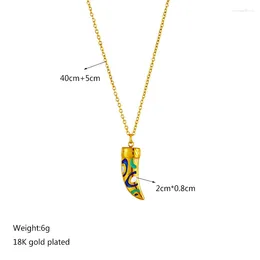 Anhänger Halsketten 316L Edelstahl Gold Farbe Hip Hop Ox Horn Halskette Für Frauen Männer Mode Trend Mädchen Schmuck Geschenk