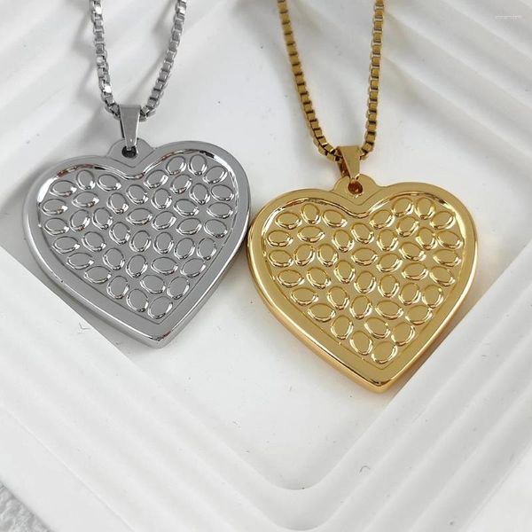 Collares colgantes 316L Acero inoxidable Color oro Amor Corazón para mujeres Gargantillas Cadena 2023 Tendencia Moda Festival Fiesta Chica Regalo Joyería