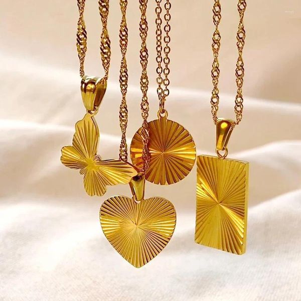 Colliers de pendentif 316L Collier de coeur en acier inoxydable pour femmes Chaîne épais Chauer Coin de fête à la mode