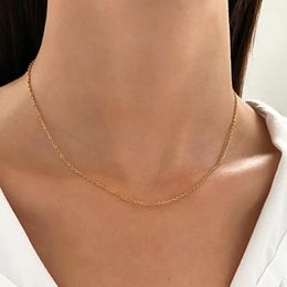 Colliers de pendentif 316l en acier inoxydable O Collier de chaînes pour diamètre des femmes 2 mm colliers femelles de mode minimalistes bijoux