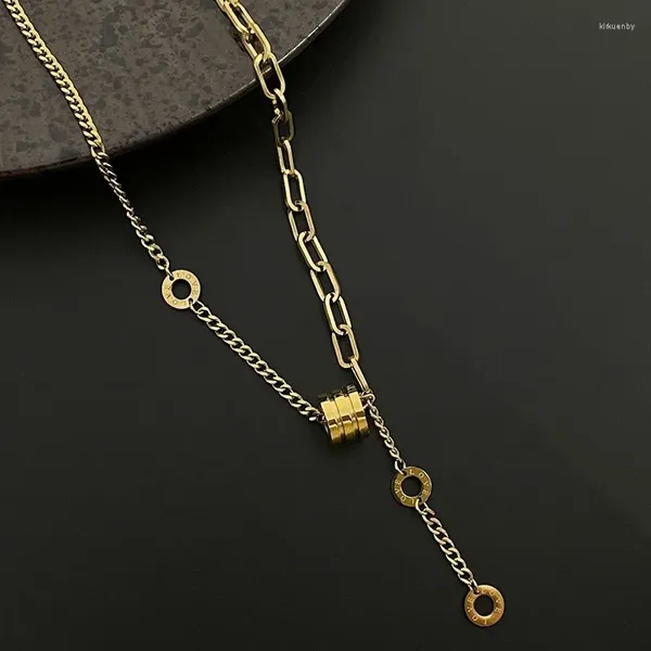 Colliers de pendentif 316l en acier inoxydable Post Petite taille Gold Color Chain Collier Fashion Women's Bijoux Accessoires