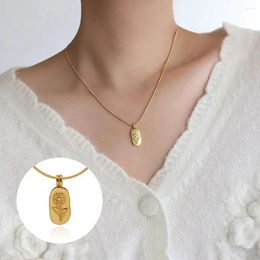 Kettingen met hanger 316l roestvrij staal Zonnebloembloem Metaal Onregelmatige ketting Roestbestendig 18K verguld Bedel Kraag Sieraden Hoge kwaliteit