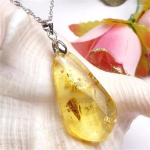 Pendentif Colliers 34 18 6 Mm Pour La Fabrication De Bijoux Femmes Collier Charme Transparent Jaune Wtaerdrop Cristal Naturel