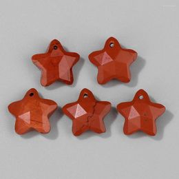 Anhänger Halsketten 3pcs Fünf-Punkte-Stern rote Steinanhänger 14mm natürliche Tiger-Augen-Opaliten Perlen Charme für Schmuck Making DIY Girl Halskette