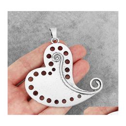 Pendentif Colliers 3 Pcs Grand Amour Coeur Spirale Vortex Poreux Charmes Pendentifs Pour Collier Faire Des Résultats De Bijoux 69X64Mm Drop Delive Dhibj