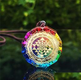 Pendentif Colliers 3pcs Orgonite Sri Yantra Collier Géométrie Sacrée Chakra Énergie Méditation Bijoux278W Drop Deli Dhy3M2916510