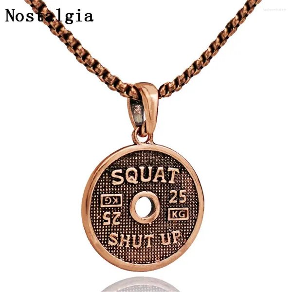 Collares colgantes 3styles letras de acero inoxidable motivación collar de placa de peso para hombres para hombres gimnasio de gimnasio