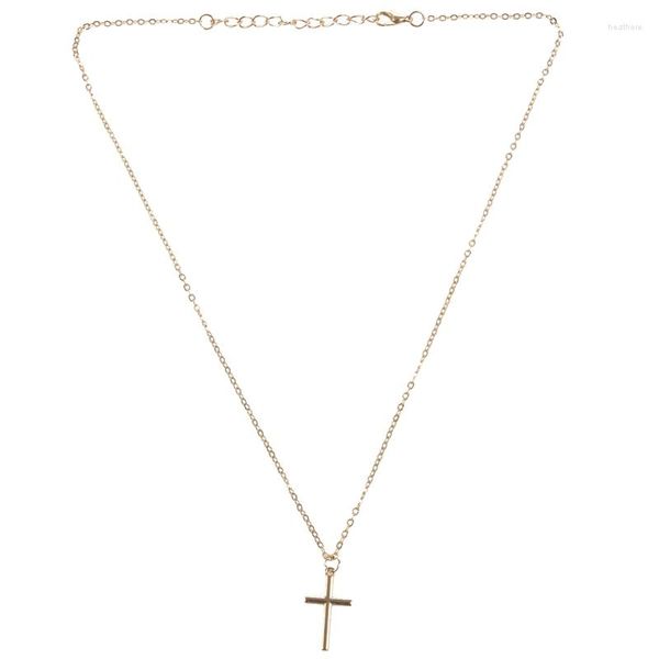 Pendentif Colliers 3X Summer Gold Chain Cross Collier Petits bijoux religieux