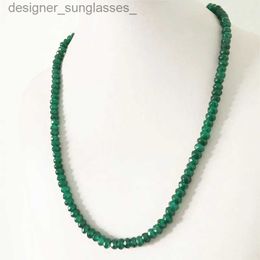Collares colgantes 4 * 6 mm facetado verde esmeralda collar de jade para las mujeres piedra natural gargantilla collares ábaco regalo joyería l231218