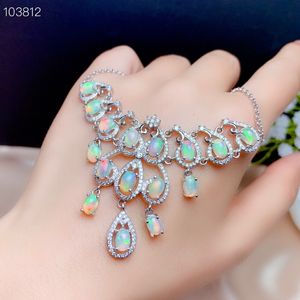 Collares colgantes 4 * 6 mm Natural Australia Opal Colgante 925 Plata esterlina Joyería de piedras preciosas grandes para mujeres Regalo de compromiso de boda 230918