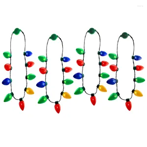 Pendentif Colliers 4 Pack LED Light Up Collier d'ampoule de Noël Choix parfaits pour la célébration de la fête Bar de vacances